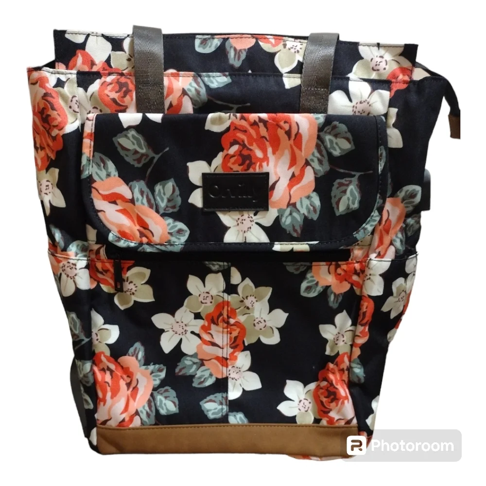 Orvilly Cottagecore Laptop Tote Backpack with USB  Charging Port